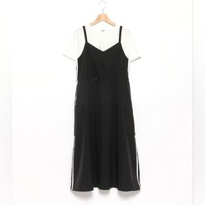 sporty black nylon midi dress
